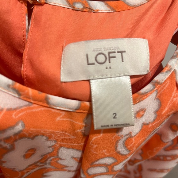 LOFT Orange and White  for Casual/Business Dress Size 2 - Picture 7 of 9